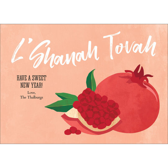 Orange Pomegranate Jewish New Year Cards